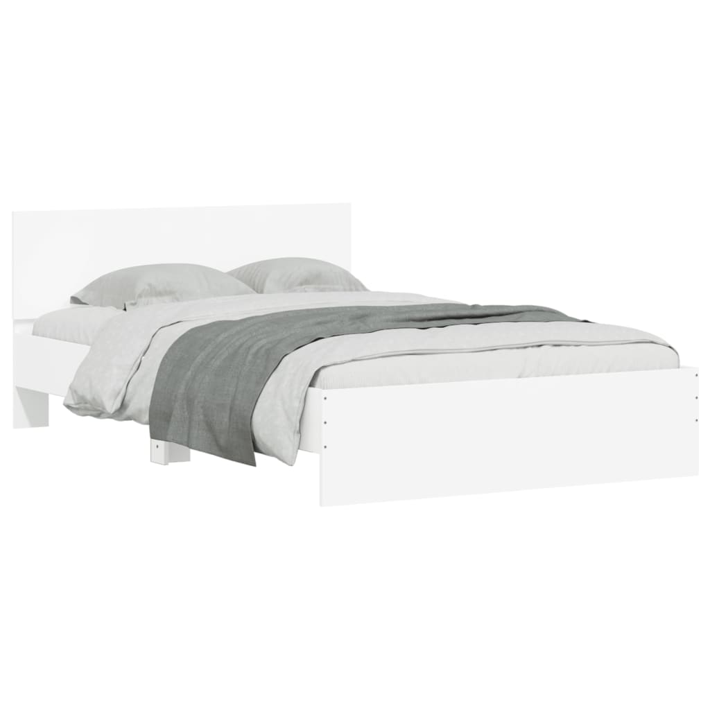 vidaXL Estructura de cama con cabecero blanca 135x190 cm