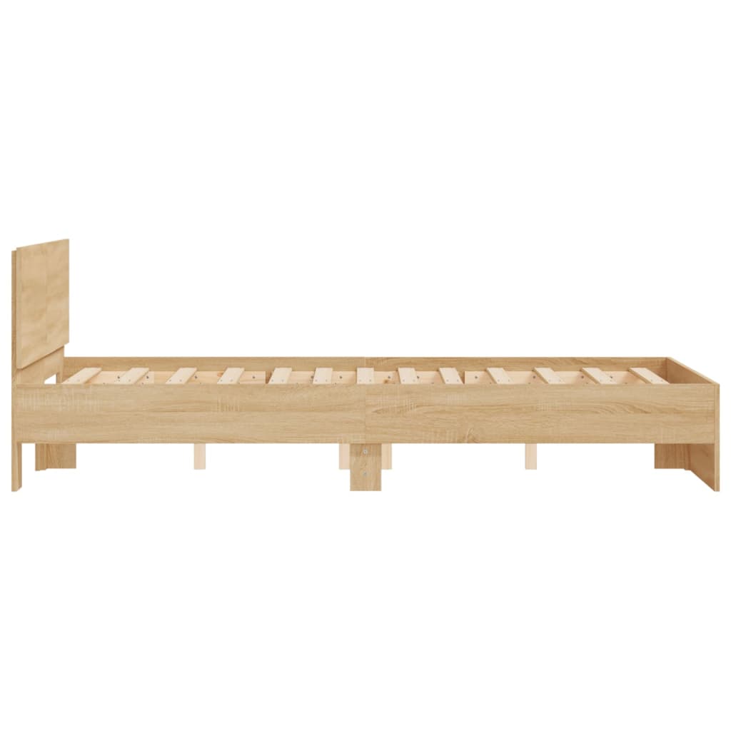 vidaXL Estructura de cama con cabecero roble Sonoma 135x190 cm