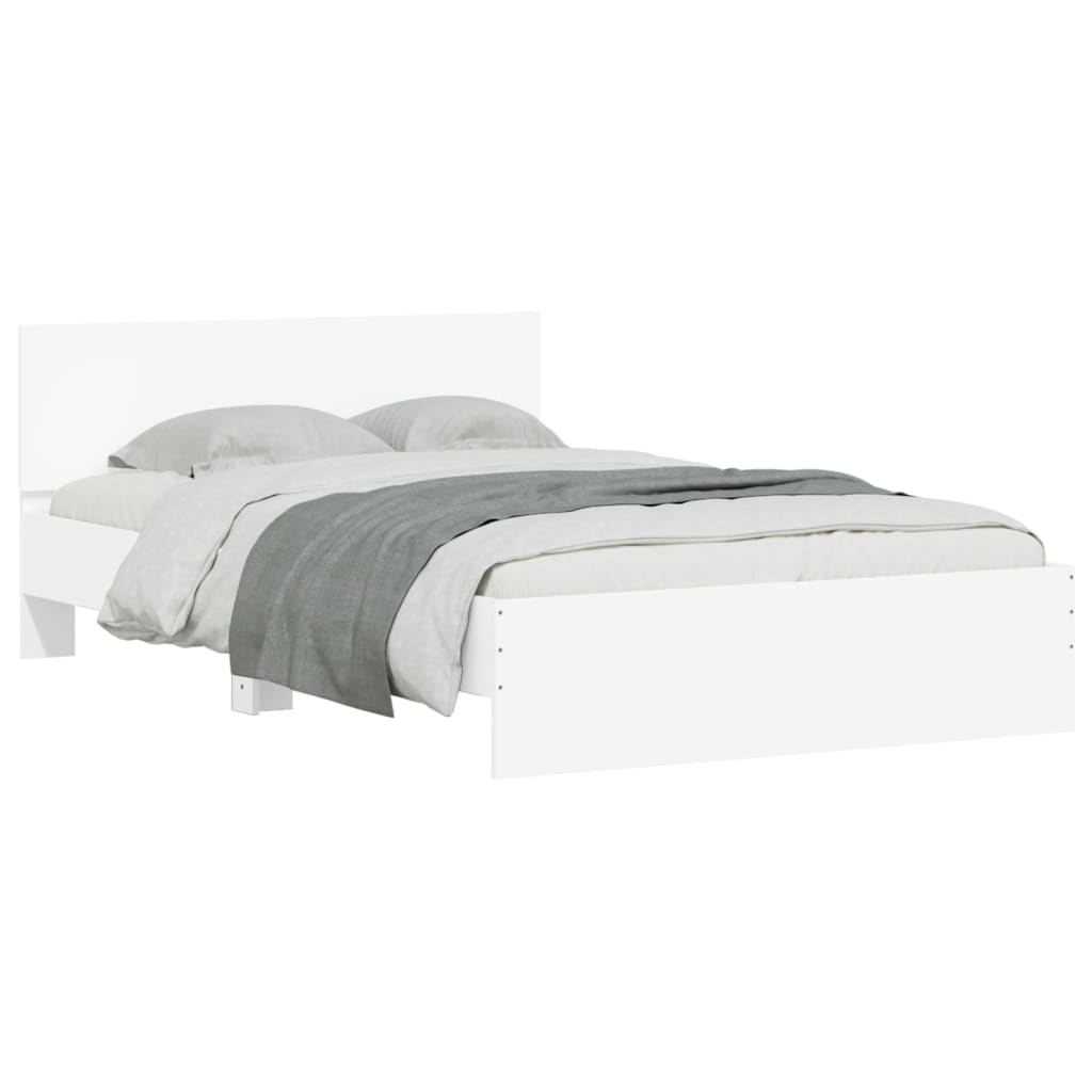 vidaXL Estructura de cama con cabecero blanca 120x190 cm