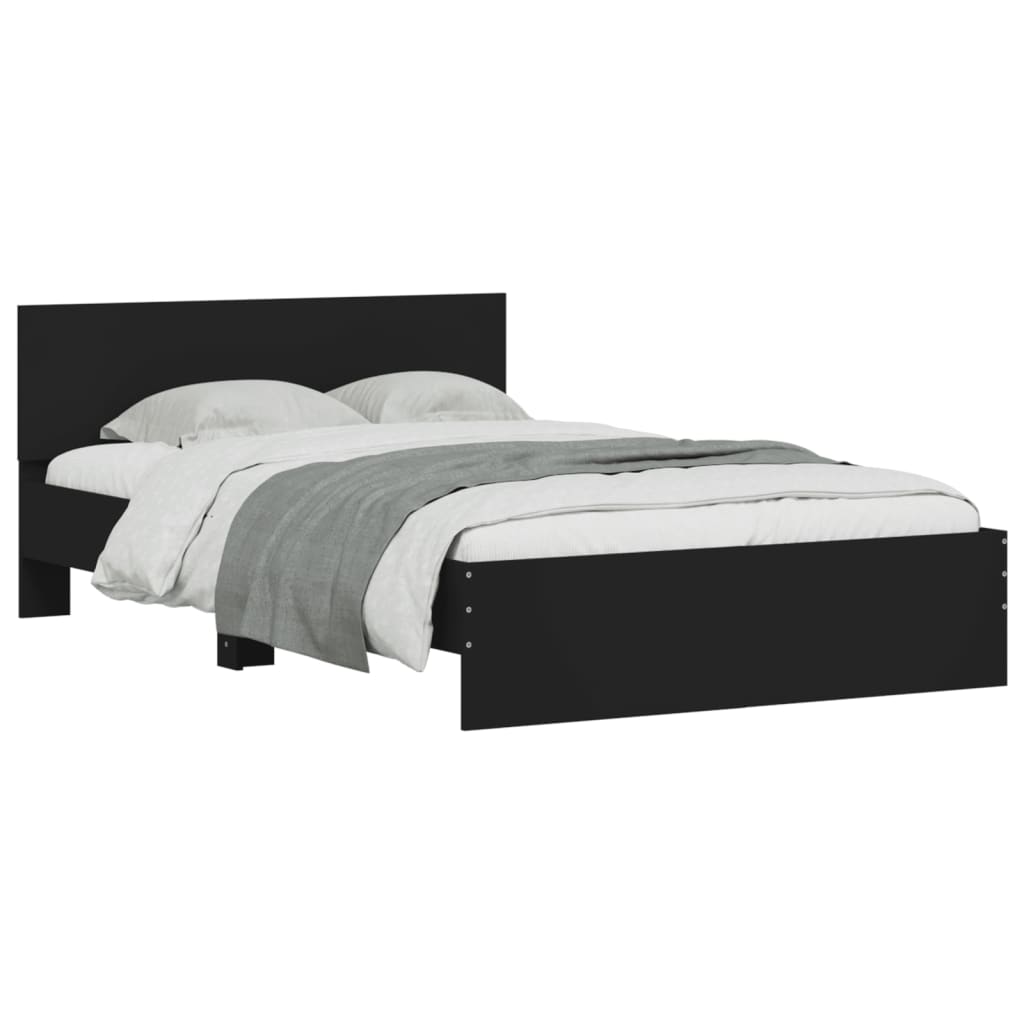 vidaXL Estructura de cama con cabecero negro 120x190 cm