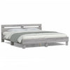 vidaXL Estructura de cama cabecero y luces LED gris Sonoma 200x200 cm