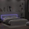 vidaXL Estructura de cama con cabecero y luces LED blanca 200x200 cm