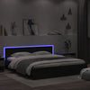 vidaXL Estructura de cama con cabecero y luces LED negra 200x200 cm