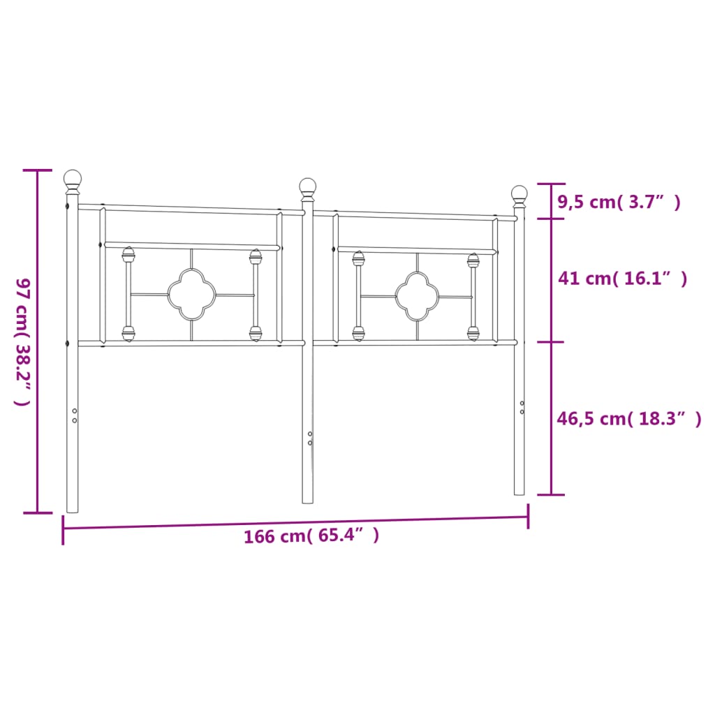 vidaXL Cabecero de metal blanco 160 cm