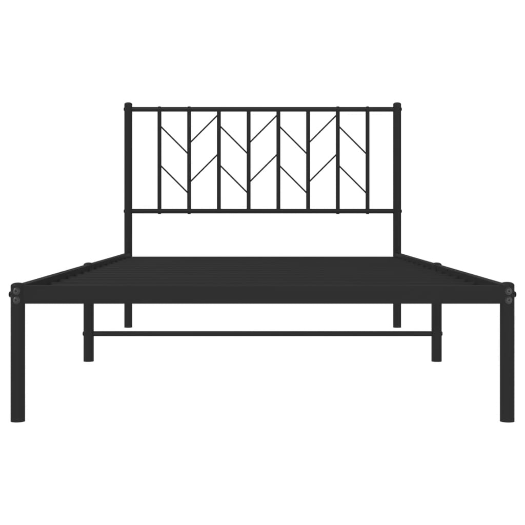 vidaXL Estructura cama sin colchón con cabecero metal negro 107x203 cm