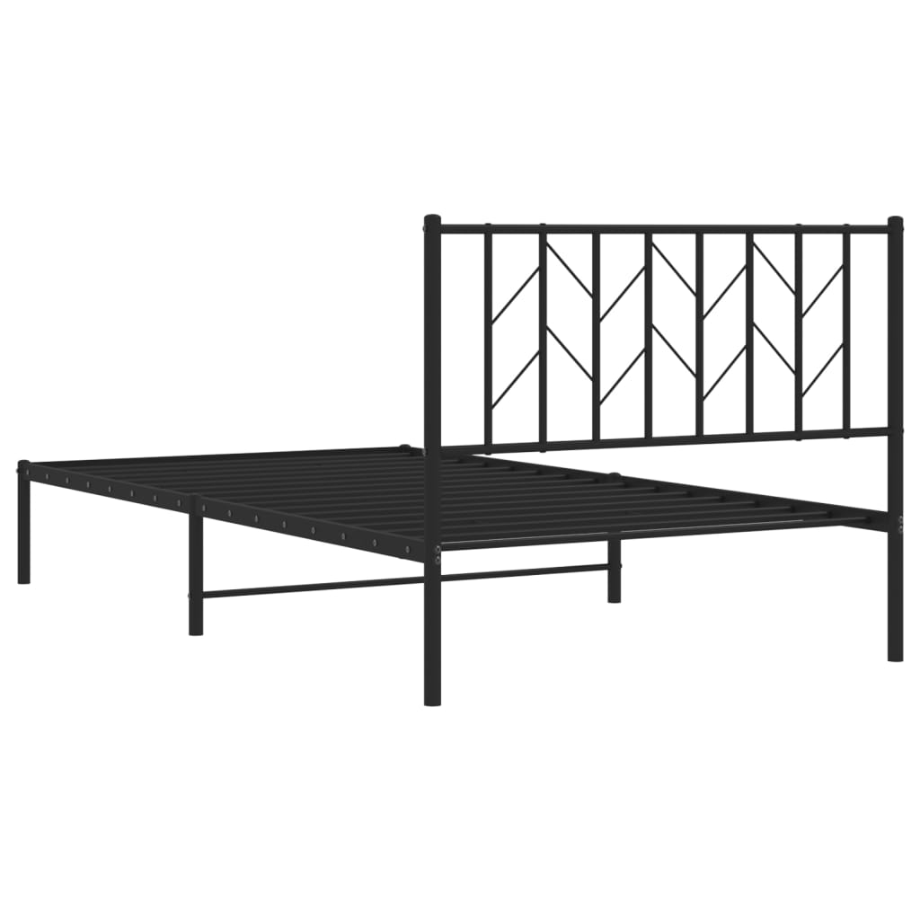 vidaXL Estructura cama sin colchón con cabecero metal negro 107x203 cm