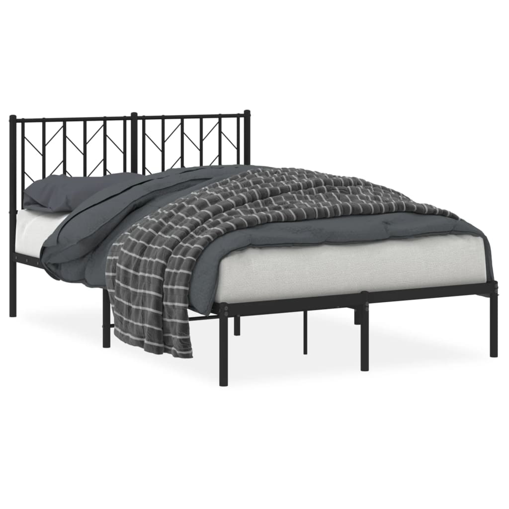 vidaXL Estructura cama sin colchón con cabecero metal negro 120x190 cm