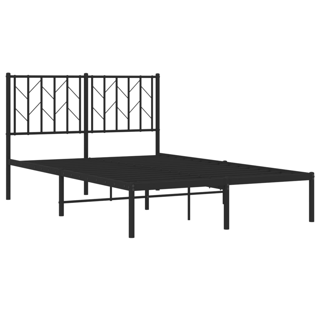 vidaXL Estructura cama sin colchón con cabecero metal negro 120x190 cm