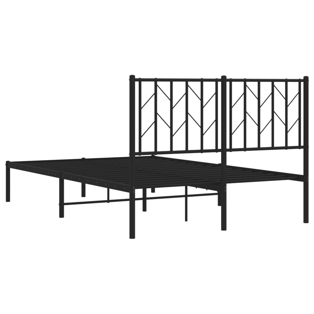 vidaXL Estructura cama sin colchón con cabecero metal negro 120x190 cm