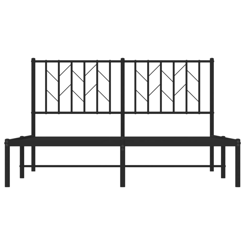 vidaXL Estructura cama sin colchón con cabecero metal negro 140x190 cm