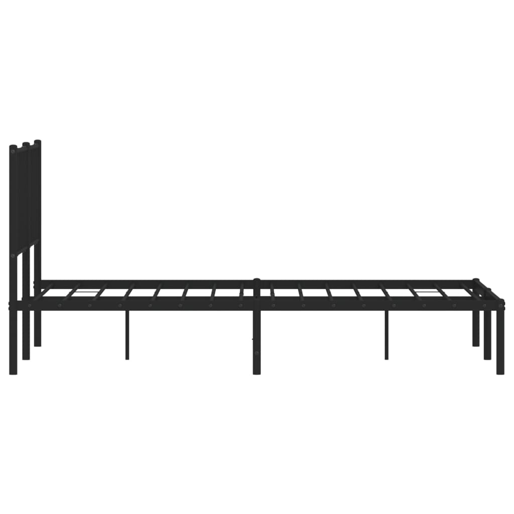 vidaXL Estructura cama sin colchón con cabecero metal negro 140x190 cm