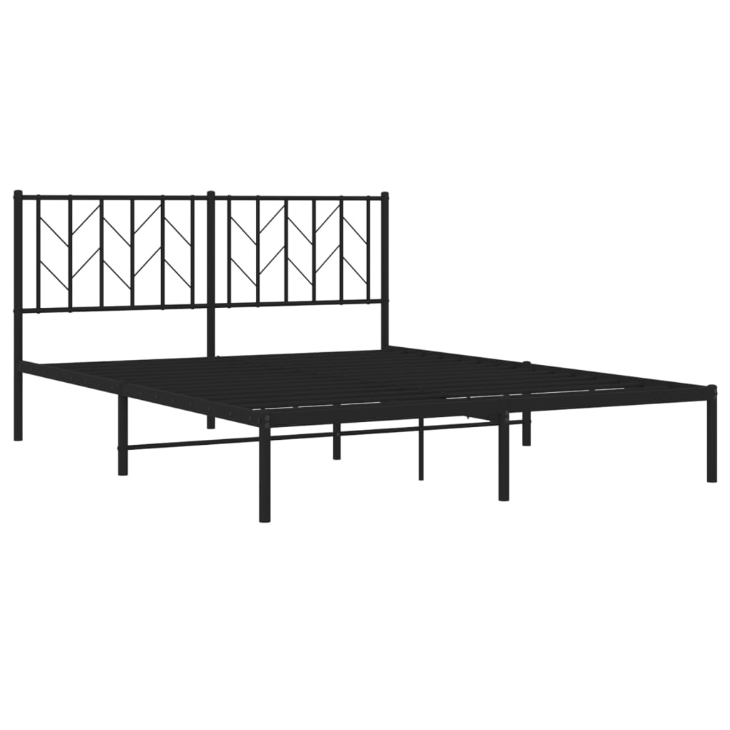 vidaXL Estructura cama sin colchón con cabecero metal negro 150x200 cm