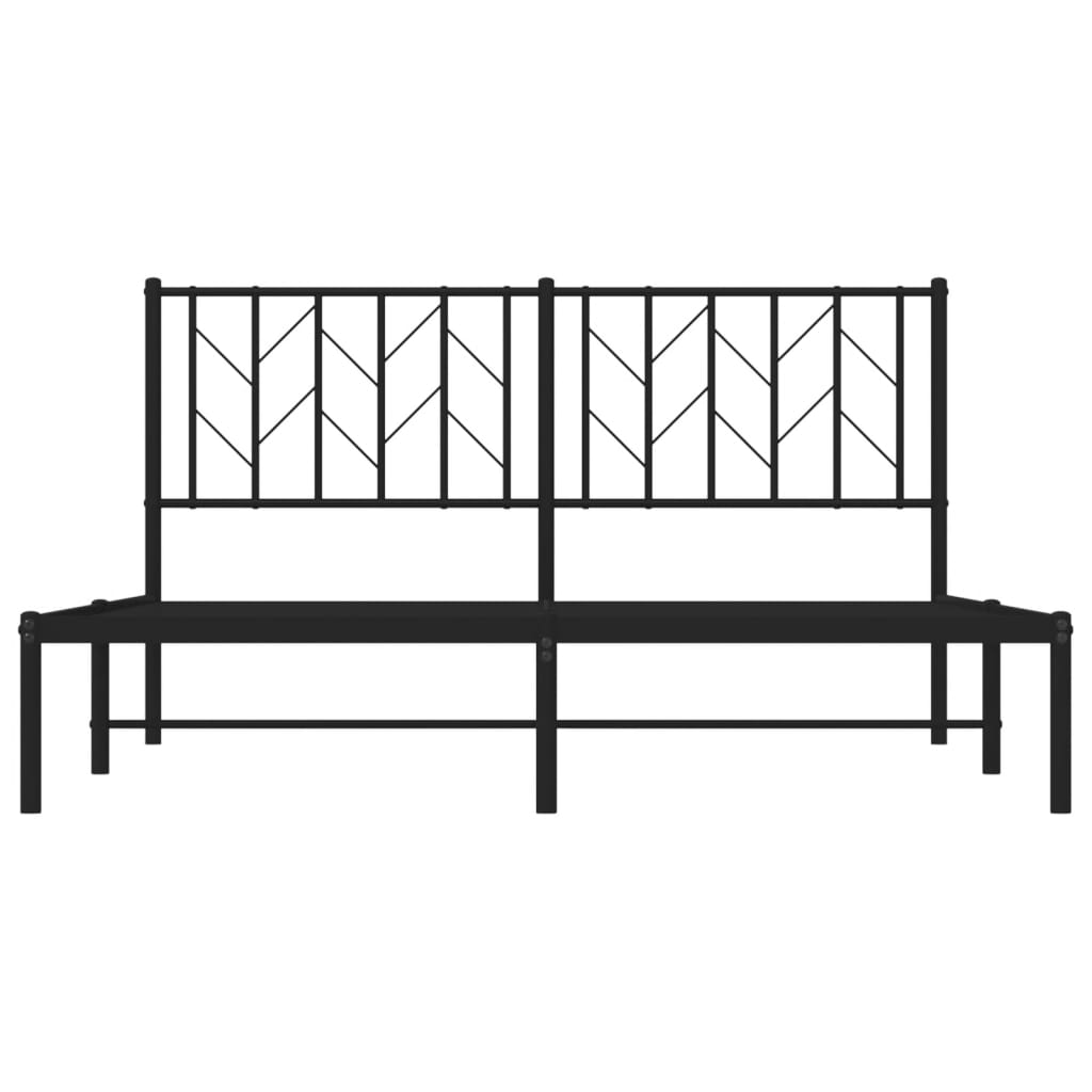 vidaXL Estructura cama sin colchón con cabecero metal negro 150x200 cm