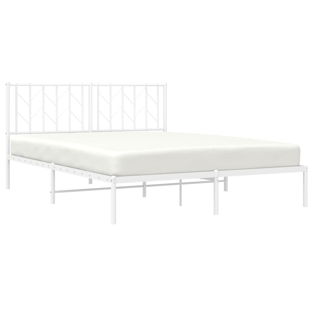 vidaXL Estructura cama sin colchón con cabecero metal blanco 150x200cm