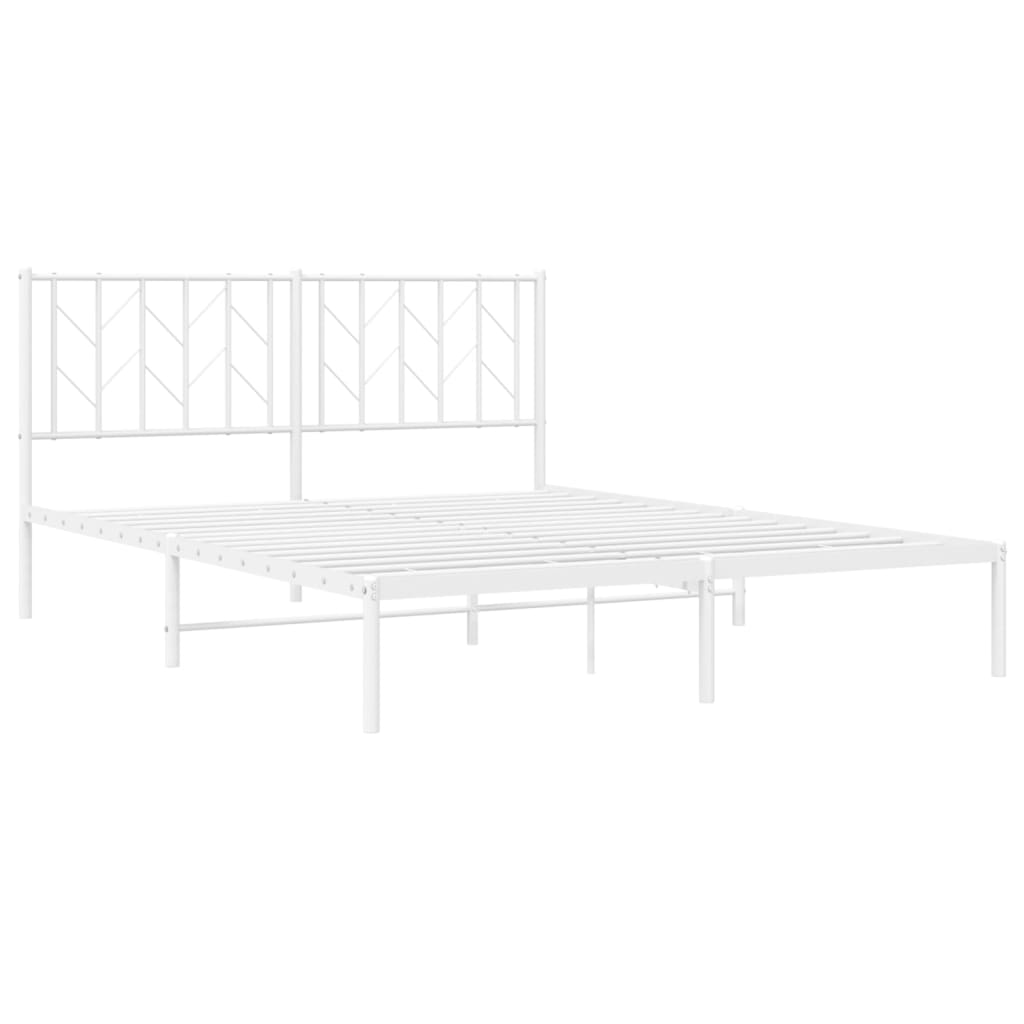 vidaXL Estructura cama sin colchón con cabecero metal blanco 150x200cm