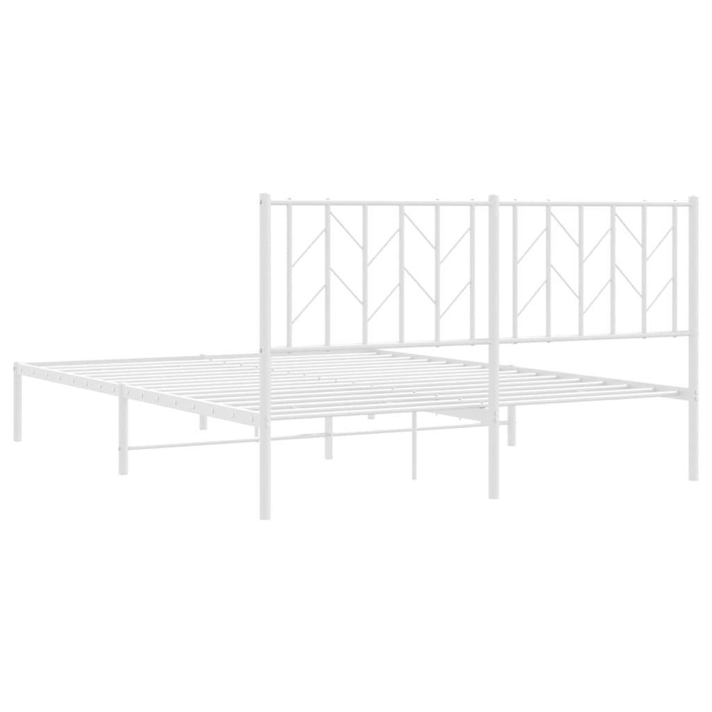 vidaXL Estructura cama sin colchón con cabecero metal blanco 150x200cm