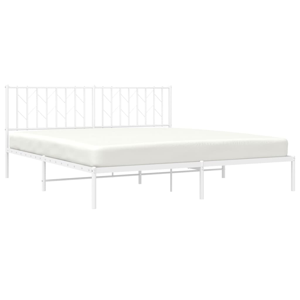 vidaXL Estructura cama sin colchón con cabecero metal blanco 180x200cm