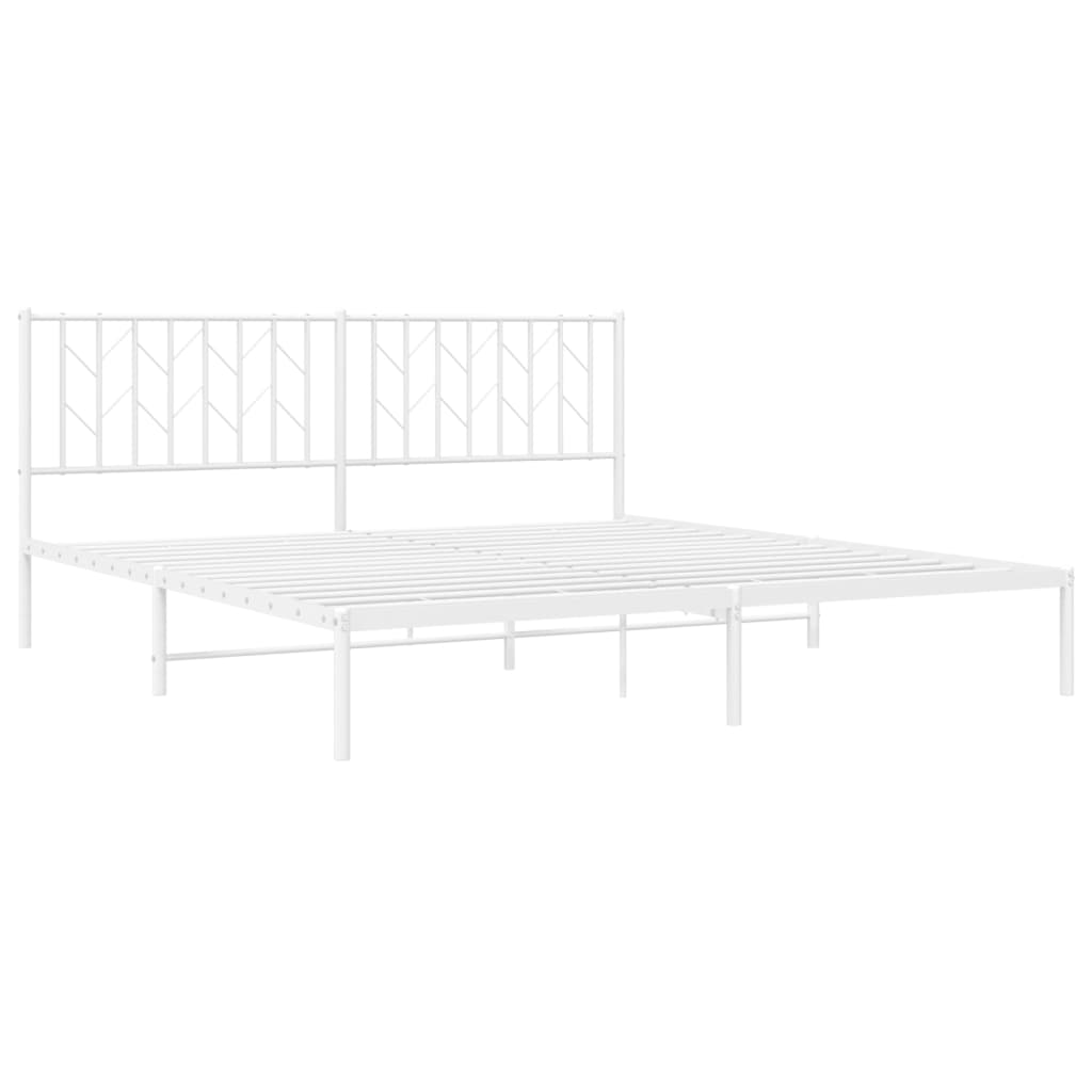 vidaXL Estructura cama sin colchón con cabecero metal blanco 180x200cm