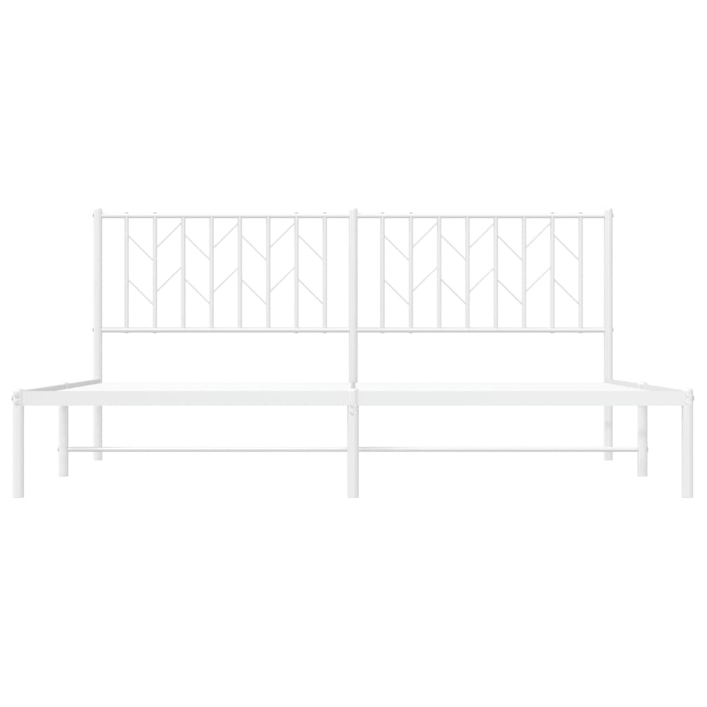 vidaXL Estructura cama sin colchón con cabecero metal blanco 180x200cm