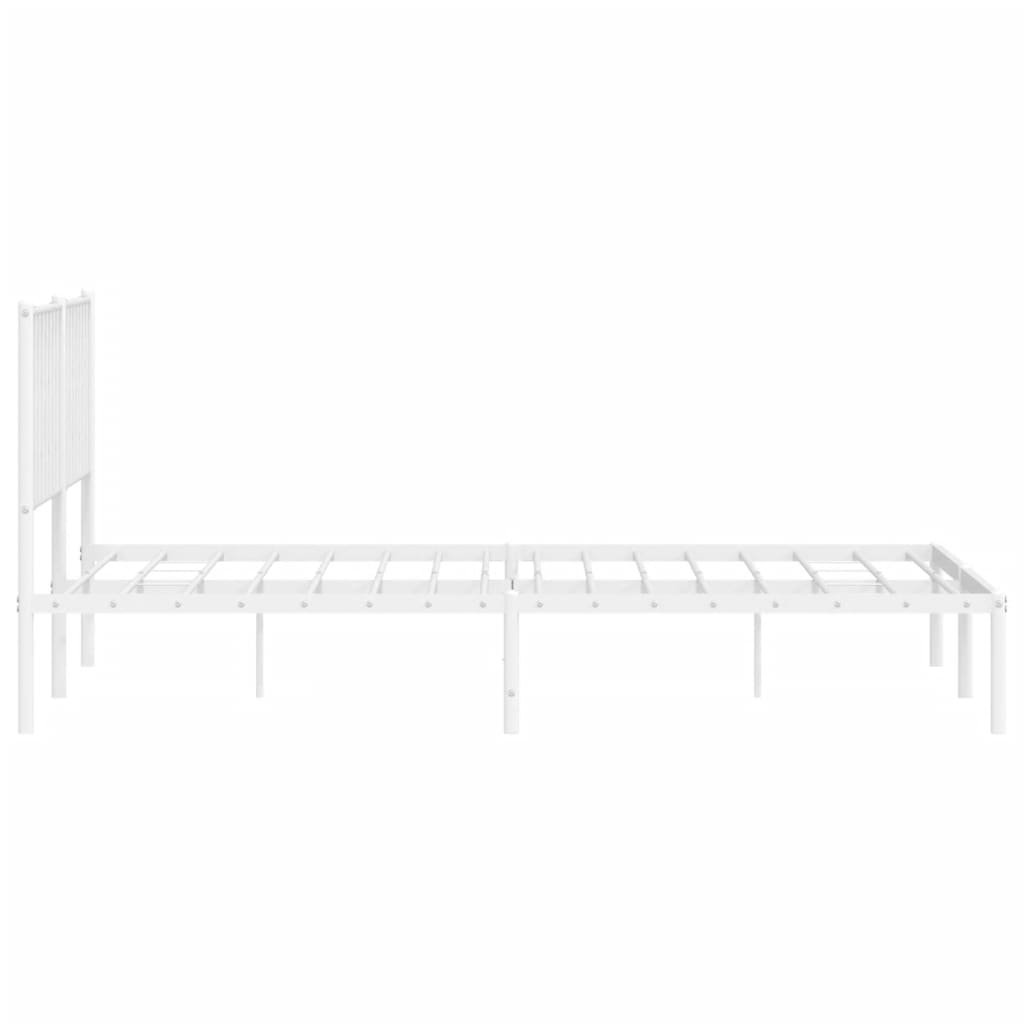 vidaXL Estructura cama sin colchón con cabecero metal blanco 180x200cm