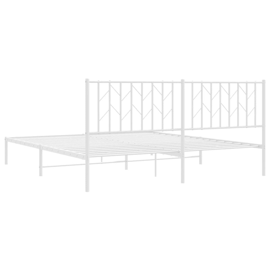 vidaXL Estructura cama sin colchón con cabecero metal blanco 180x200cm