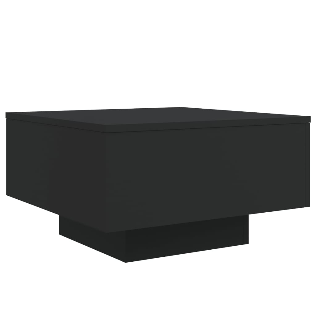 vidaXL Mesa de centro con luces LED negro 55x55x31 cm