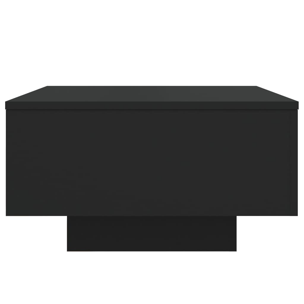 vidaXL Mesa de centro con luces LED negro 55x55x31 cm