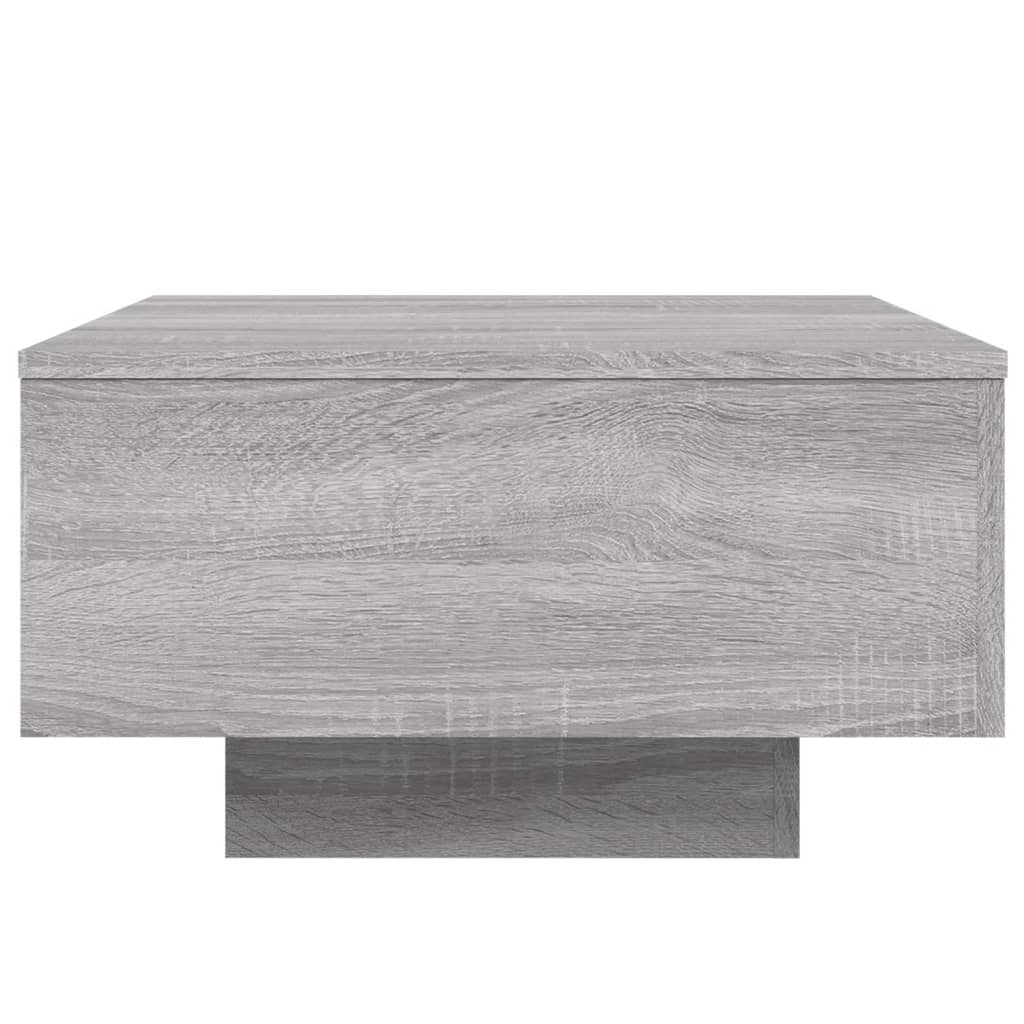 vidaXL Mesa de centro con luces LED gris Sonoma 55x55x31 cm