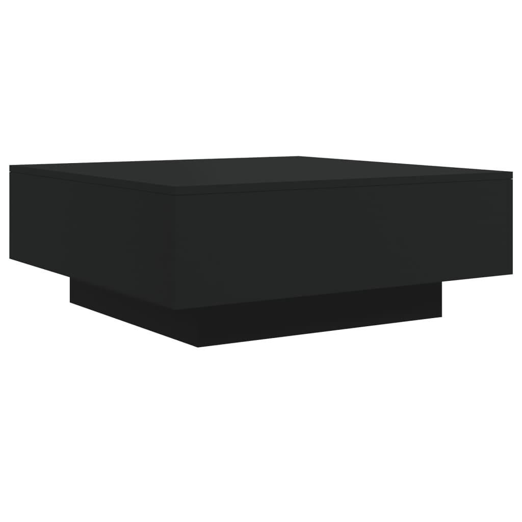 vidaXL Mesa de centro madera de ingeniería negro 80x80x31 cm