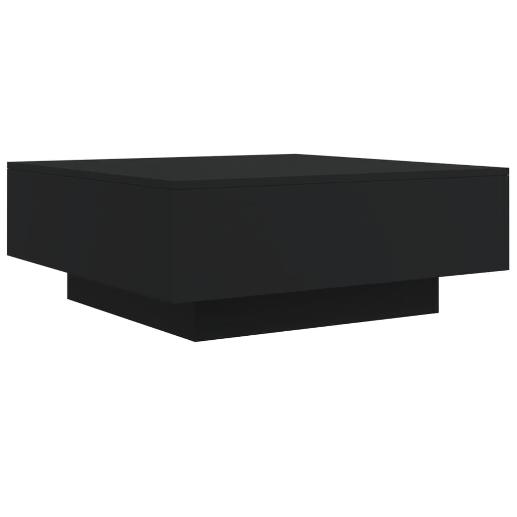 vidaXL Mesa de centro madera de ingeniería negro 80x80x31 cm