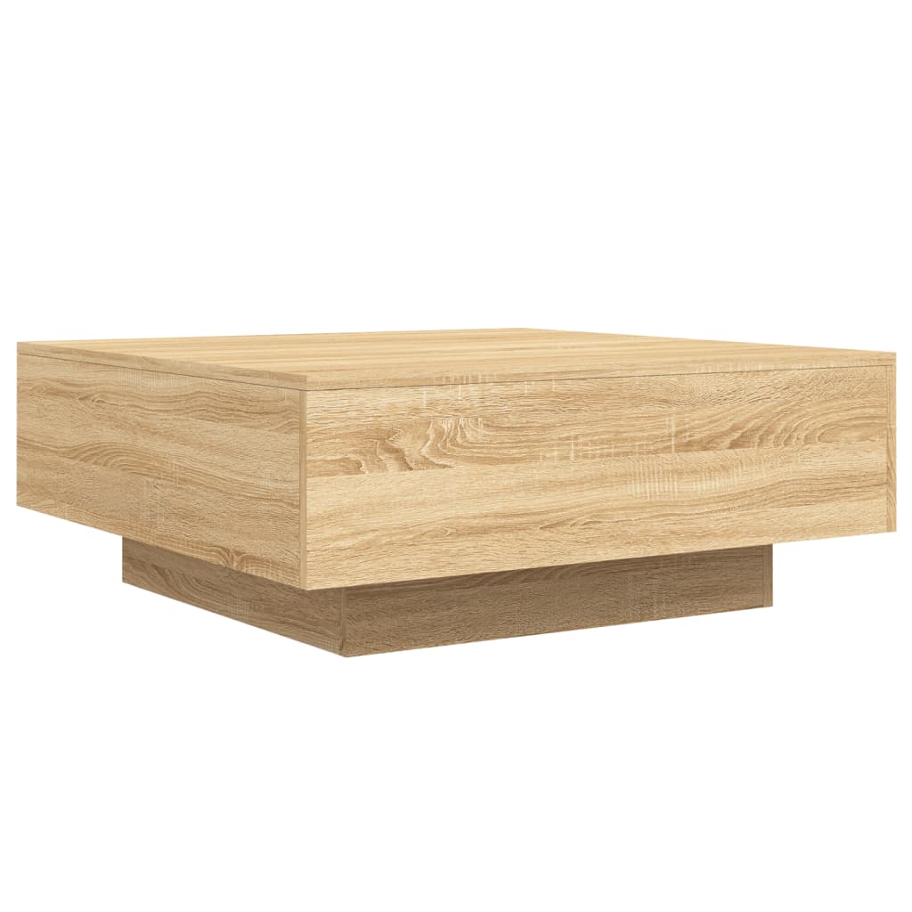 vidaXL Mesa de centro madera de ingeniería roble Sonoma 80x80x31 cm