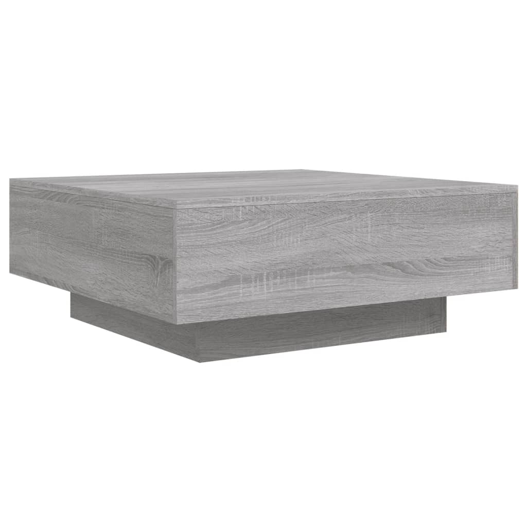 vidaXL Mesa de centro madera de ingeniería gris Sonoma 80x80x31 cm