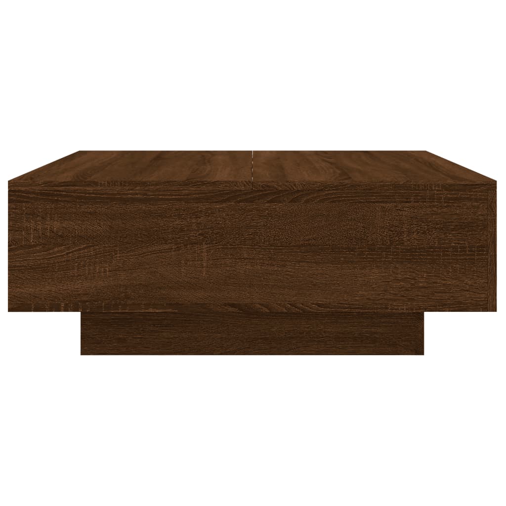 vidaXL Mesa de centro madera de ingeniería roble marrón 80x80x31 cm