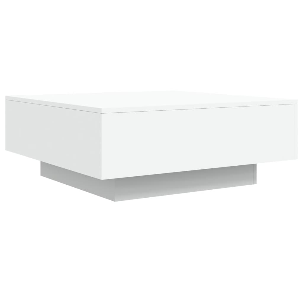 vidaXL Mesa de centro con luces LED blanco 80x80x31 cm