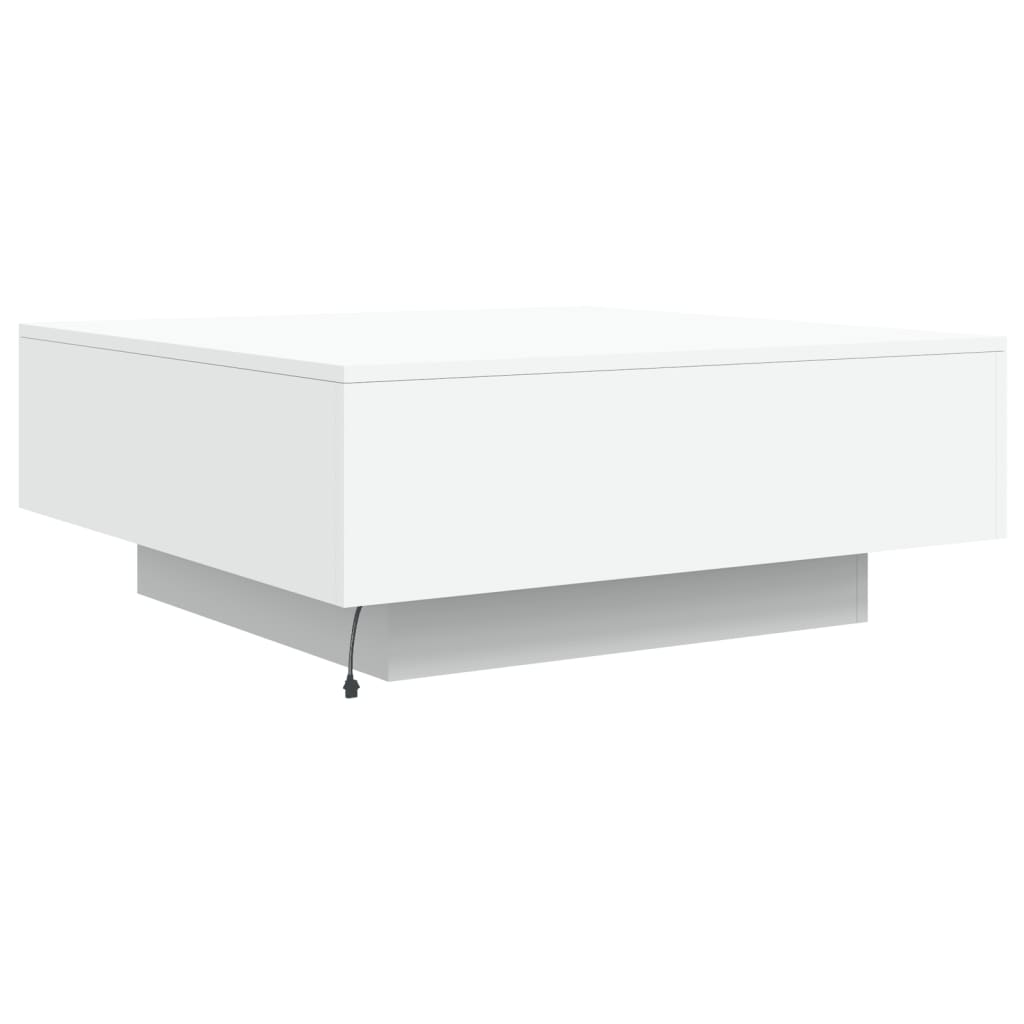 vidaXL Mesa de centro con luces LED blanco 80x80x31 cm