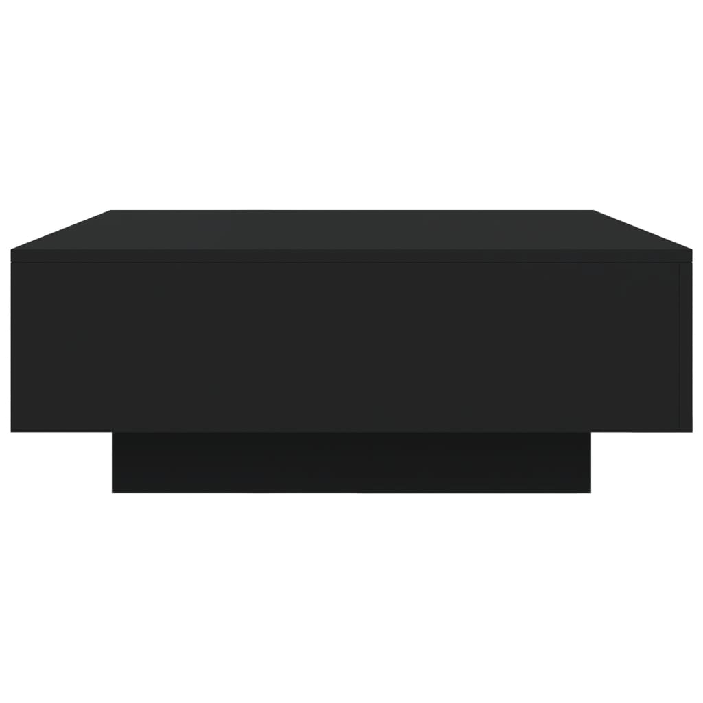 vidaXL Mesa de centro con luces LED negro 80x80x31 cm