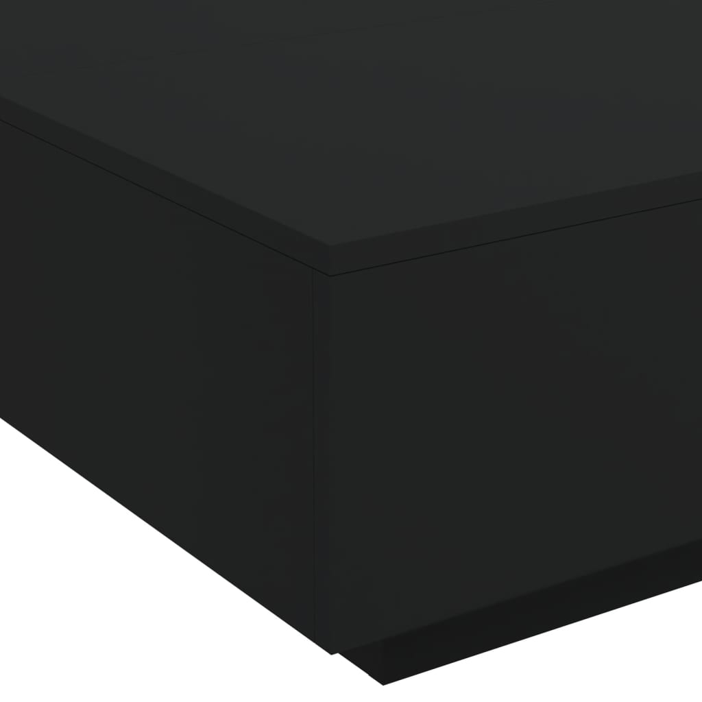 vidaXL Mesa de centro con luces LED negro 80x80x31 cm