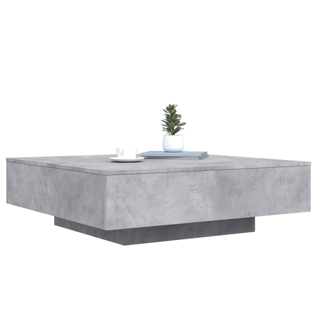 vidaXL Mesa de centro madera de ingeniería gris hormigón 100x100x31 cm