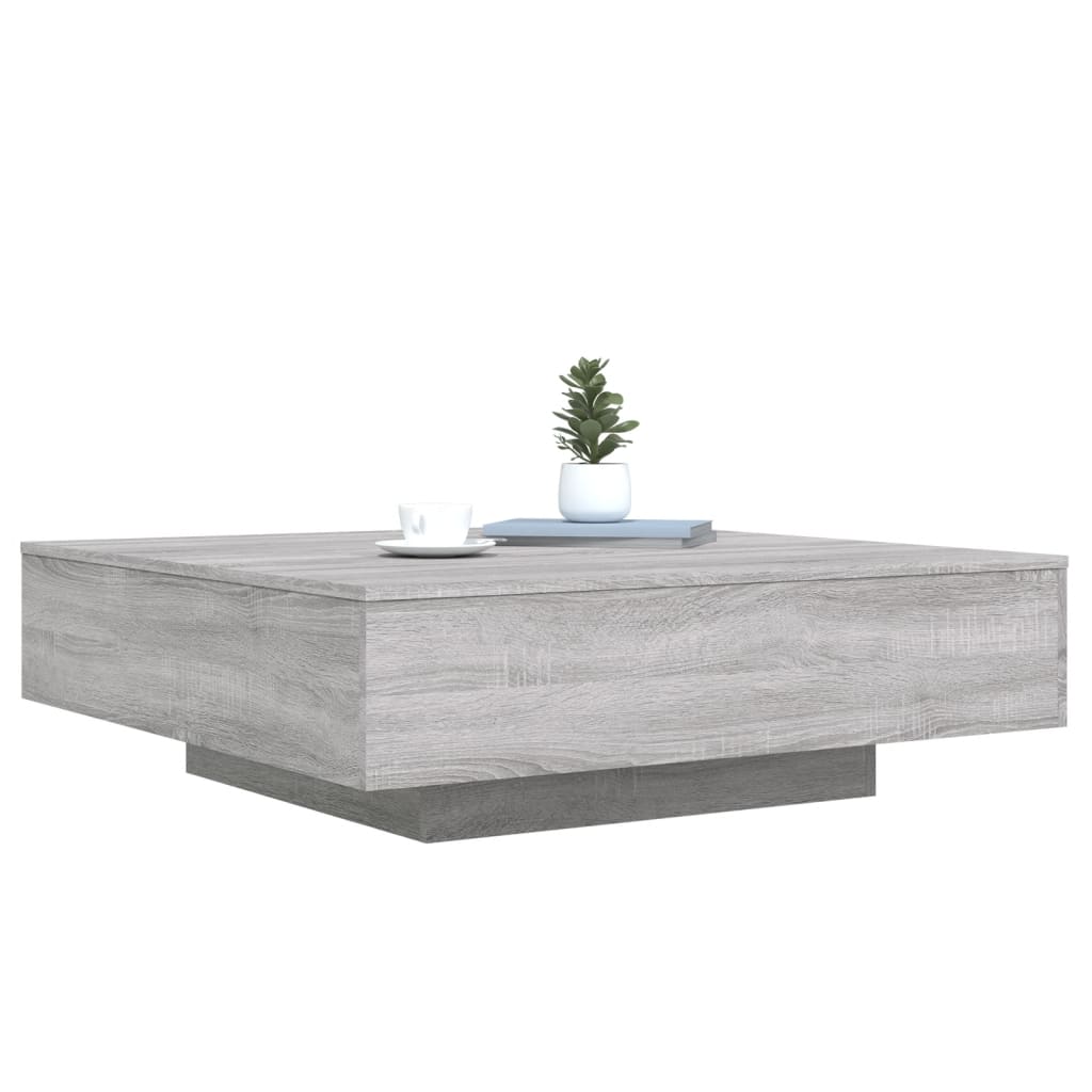 vidaXL Mesa de centro madera de ingeniería gris Sonoma 100x100x31 cm