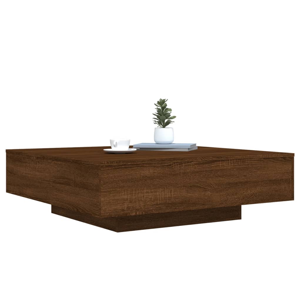 vidaXL Mesa de centro madera de ingeniería roble marrón 100x100x31 cm