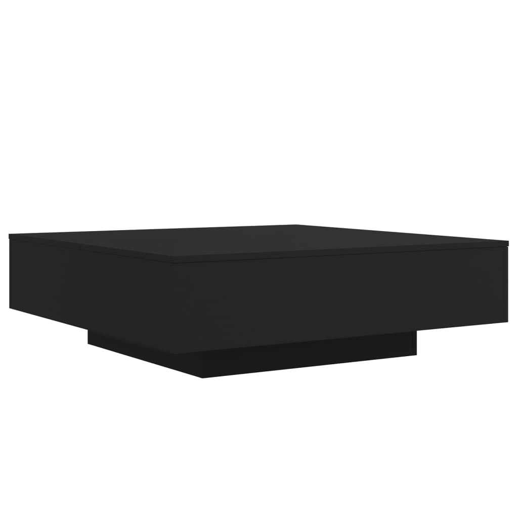 vidaXL Mesa de centro con luces LED negro 100x100x31 cm