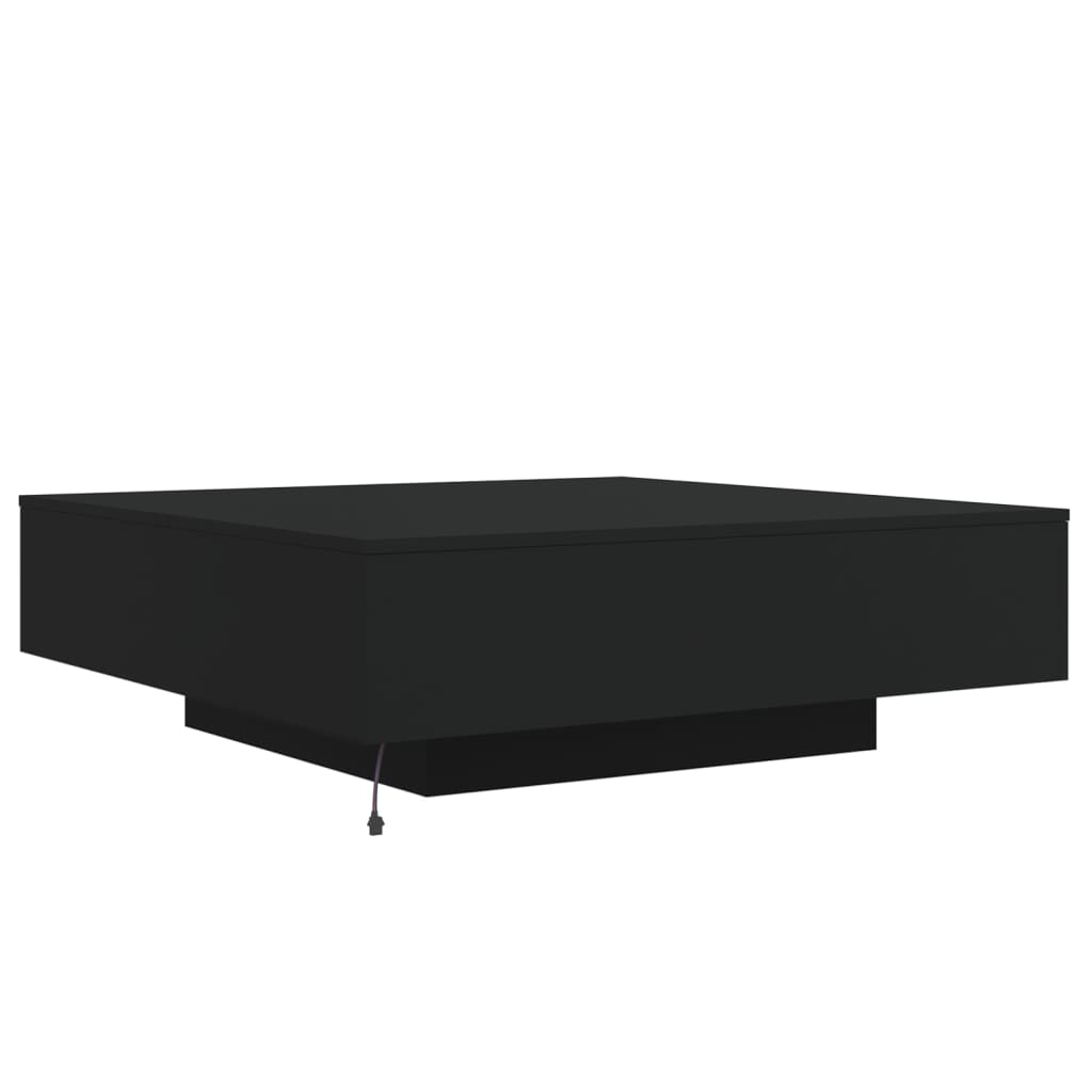 vidaXL Mesa de centro con luces LED negro 100x100x31 cm