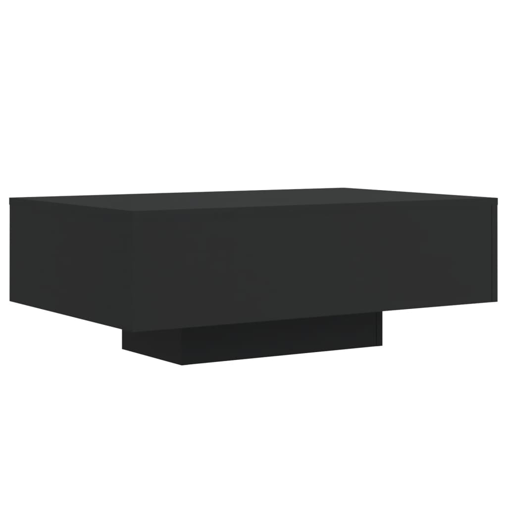 vidaXL Mesa de centro con luces LED negro 85x55x31 cm