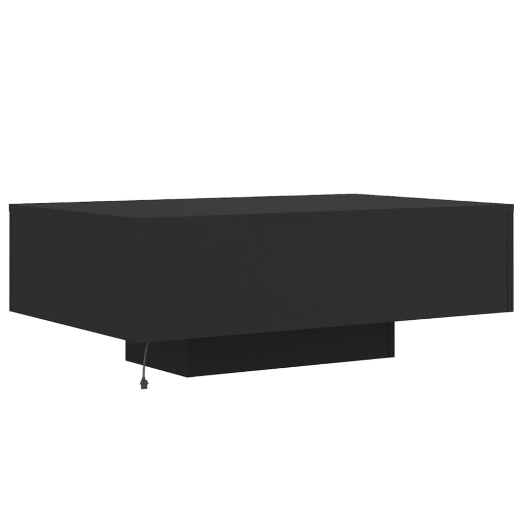 vidaXL Mesa de centro con luces LED negro 85x55x31 cm