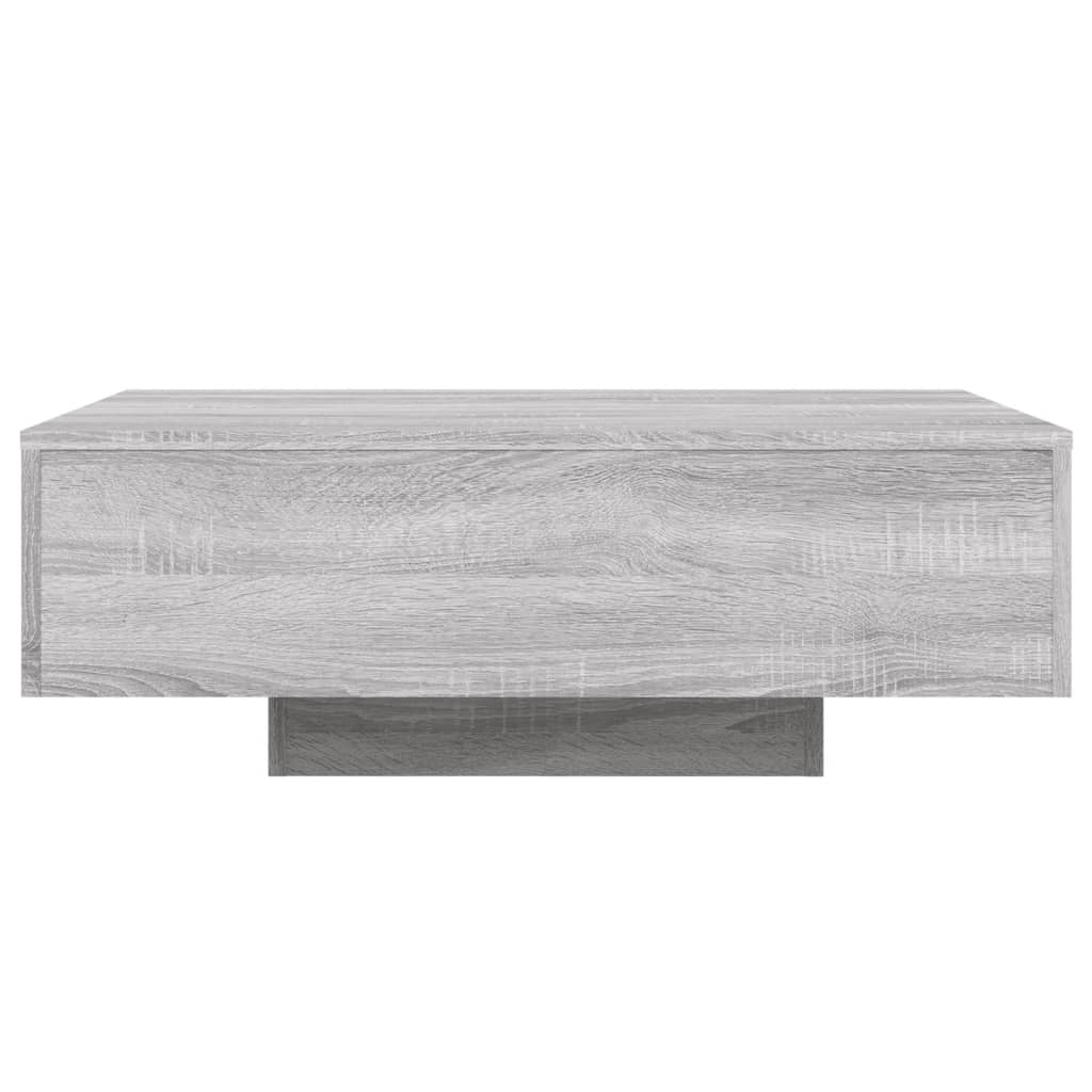 vidaXL Mesa de centro con luces LED gris Sonoma 85x55x31 cm