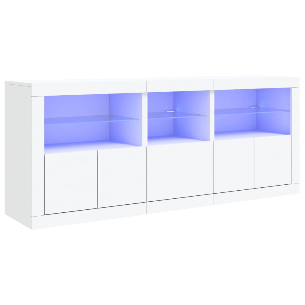 vidaXL Aparador con luces LED blanco 162x37x67 cm