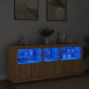 vidaXL Aparador con luces LED roble Sonoma 162x37x67 cm