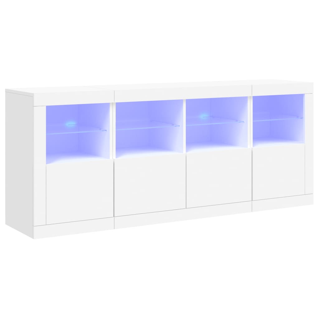 vidaXL Aparador con luces LED blanco 163x37x67 cm