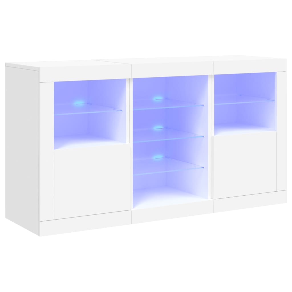 vidaXL Aparador con luces LED blanco 123x37x67 cm