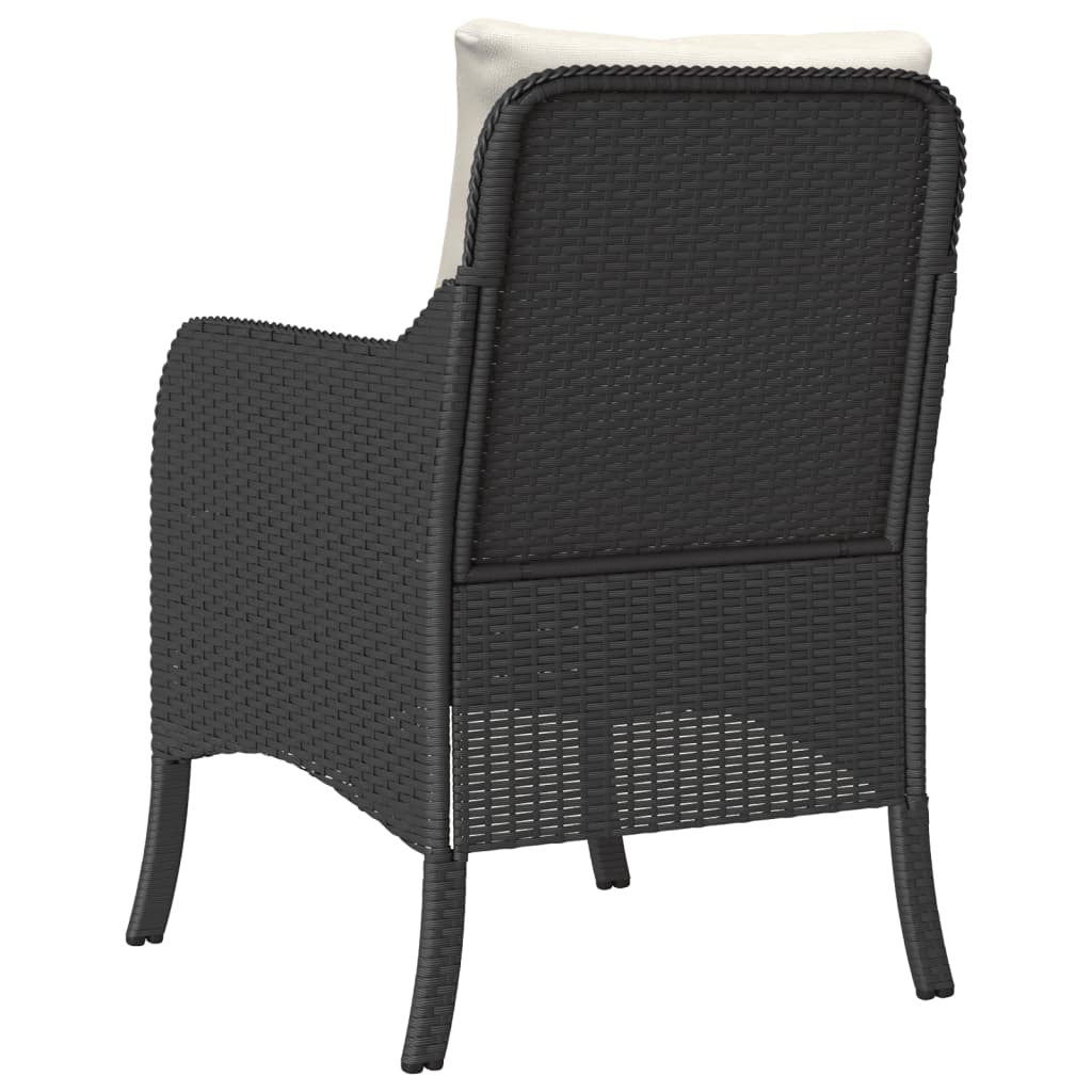 vidaXL Sillones de jardín con cojines 2 uds ratán sintético negro